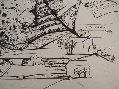 Edouard PIGNON : Les collines de Vallauris, Lithographie 2