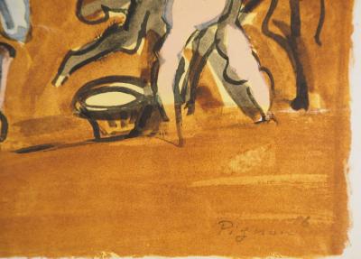 Edouard PIGNON : Le labour à cheval, Lithographie signée 2