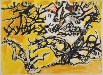 Edouard PIGNON : Provence, Paysage jaune, Lithographie 2