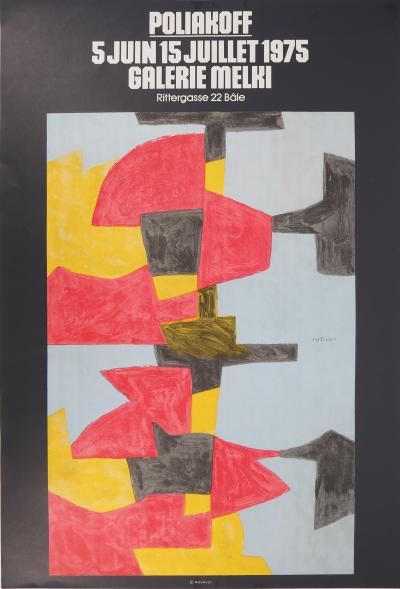 Serge POLIAKOFF : Composition rouge, jaune et noire, Affiche en lithographie signée 2