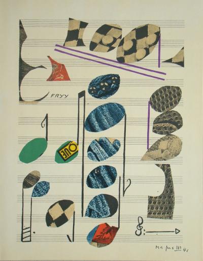 Alberto MAGNELLI - Papier collé, 1971 - Lithograph sigend and dated 2