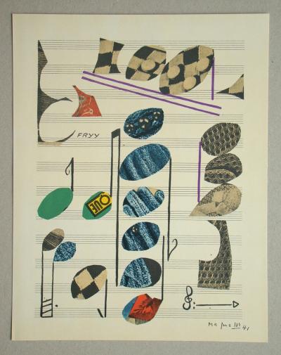 Alberto MAGNELLI - Papier collé, 1971 - Lithograph sigend and dated 2