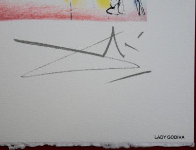 Salvador DALI : Les Chevaux, Lady Godiva, Lithographie signée 2