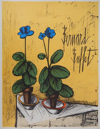 Bernard BUFFET : Les Primevères, Lithographie originale signée 2