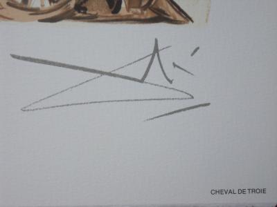 Salvador DALI : Les Chevaux, Le Cheval de Troie, Lithographie signée 2