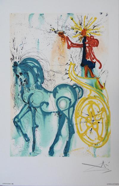 Salvador DALI : Les Chevaux, Le Cheval de Triomphe, Lithographie signée 2