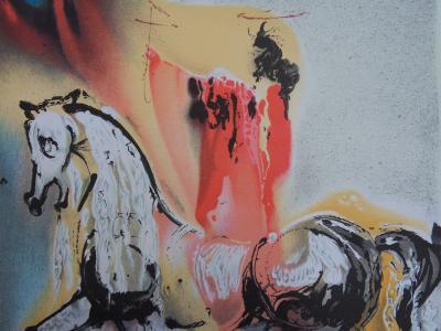 Salvador DALI : Les Chevaux, le Chevalier Chrétien, Lithographie signée 2