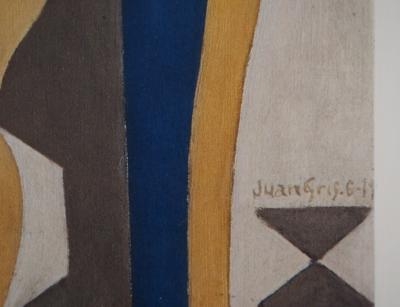 Juan GRIS : Arlequin cubiste, Collotype signé 2