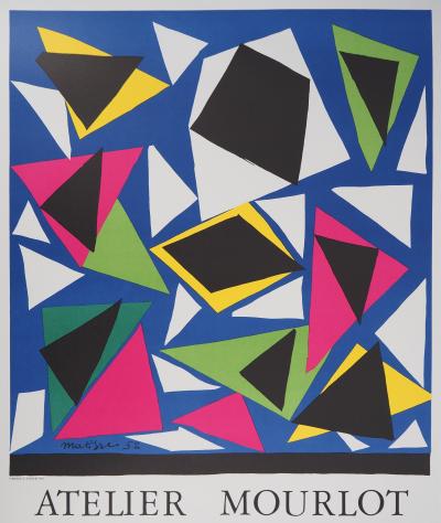 Henri MATISSE : Papiers découpés, Atelier Mourlot, Affiche originale en lithographie signée 2