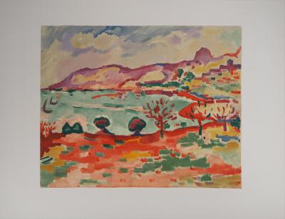 Georges BRAQUE : Marseille, Paysage à l’Estaque, Lithographie signée 2