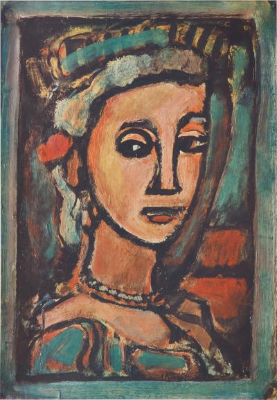 Georges ROUAULT : Femme au collier de perles, Collotype signé 2