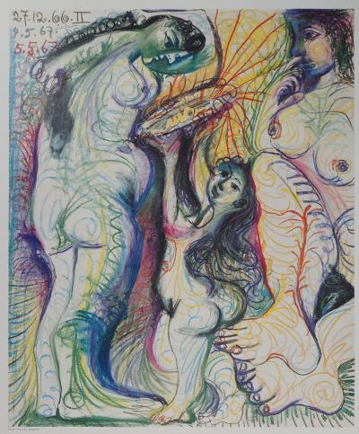 Pablo PICASSO : Trois nus à la toilette, Affiche originale d’époque 2