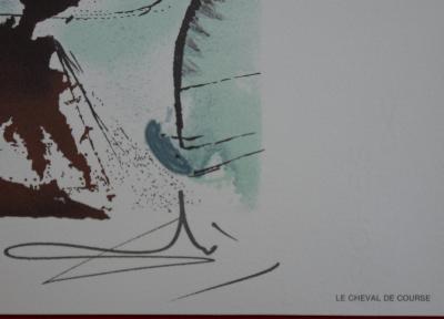 Salvador DALI : Les Chevaux, le Cheval de Course, Lithographie signée 2