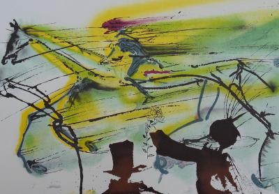 Salvador DALI : Les Chevaux, le Cheval de Course, Lithographie signée 2