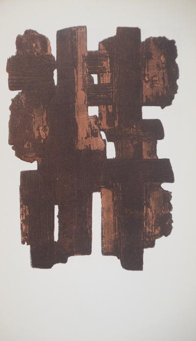 Pierre SOULAGES : Eau Forte IX, Lithographie et pochoir 2