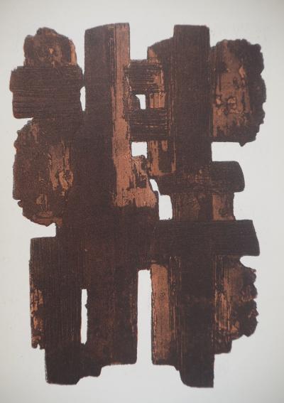 Pierre SOULAGES : Eau Forte IX, Lithographie et pochoir 2