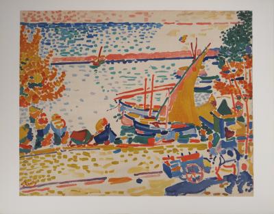 André DERAIN : Port de Collioure fauve, Lithographie signée 2