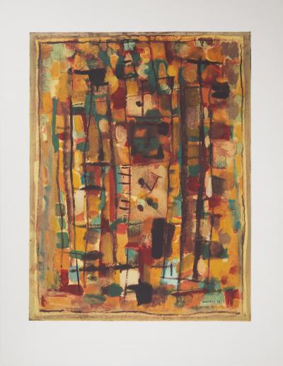 Roger BISSIERE : Composition abstraite, Lithographie signée 2