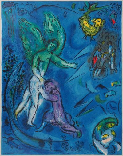 Marc CHAGALL : La lutte de Jacob et de l’ange, Affiche en lithographie 2