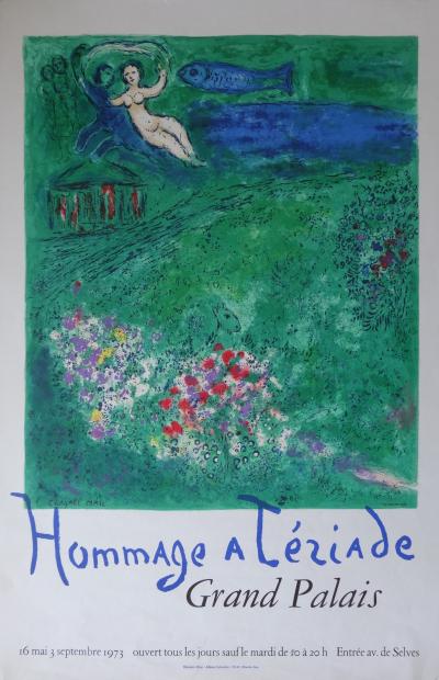 Marc CHAGALL : Daphnis et Chloé, le Verger de l’amour, Affiche en lithographie signée 2