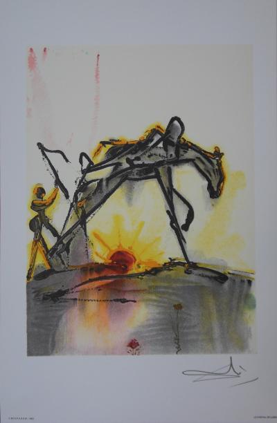 Salvador DALI : Les Chevaux, le Cheval de Labeur, Lithographie signée 2