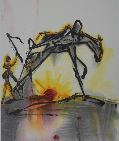 Salvador DALI : Les Chevaux, le Cheval de Labeur, Lithographie signée 2