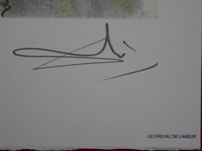 Salvador DALI : Les Chevaux, le Cheval de Labeur, Lithographie signée 2