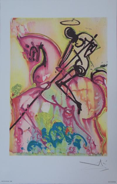 Salvador DALI: The Horses, Saint George, signed lithograph 2