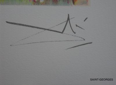Salvador DALI: The Horses, Saint George, signed lithograph 2