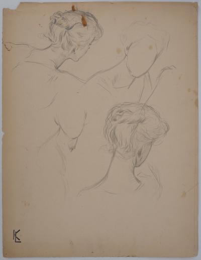 Léopold Franz KOWALSKI: Chignon et nuque dégagée, dessin original 2