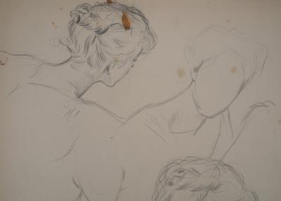 Léopold Franz KOWALSKI: Chignon et nuque dégagée, dessin original 2