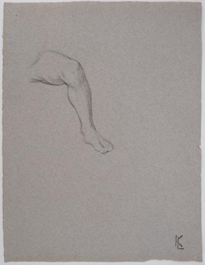 Léopold Franz KOWALSKI: Étude d’une jambe, dessin original 2