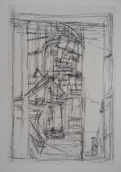 Alberto GIACOMETTI : Intérieur au poêle, Gravure originale 2