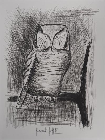 Bernard BUFFET : Chouette épervière, Gravure originale signée 2