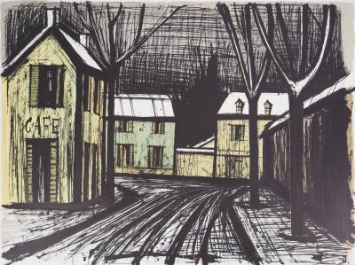 Bernard BUFFET : Village sous la neige, Lithographie originale signée 2