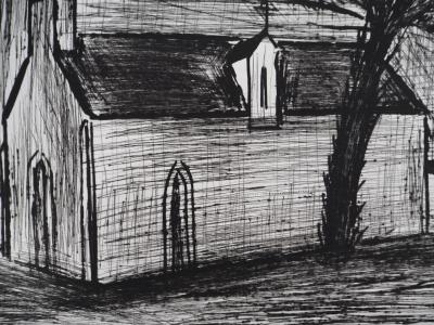 Bernard BUFFET : Bretagne, Chapelle et calvaire, Gravure originale signée 2