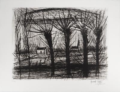 Bernard BUFFET : Saules au bord de la rivière, Gravure originale signée 2
