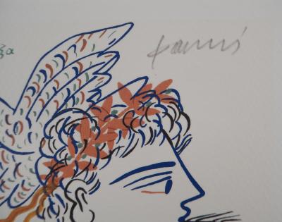 Alekos FASSIANOS : Athlète vainqueur et colombe de la paix, Lithographie signée 2