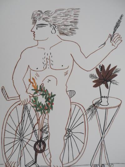 Alekos FASSIANOS : Cycliste à l’épi de blé, Lithographie signée 2