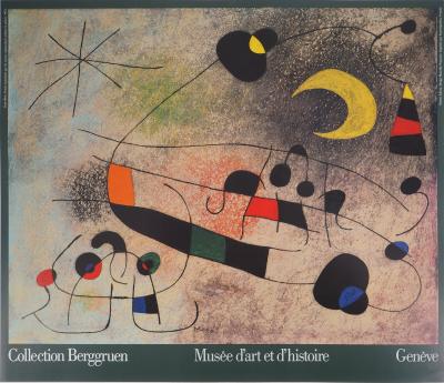 Joan MIRO : Femme abstraite sous la Lune, Affiche originale d’époque 2