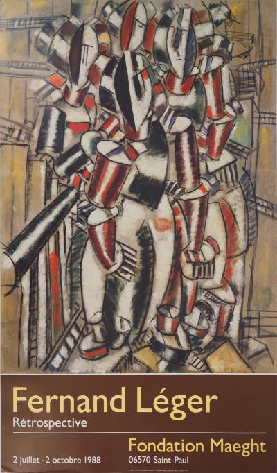 Fernand LEGER : Personnages cubistes au balcon, Affiche originale d’époque 2