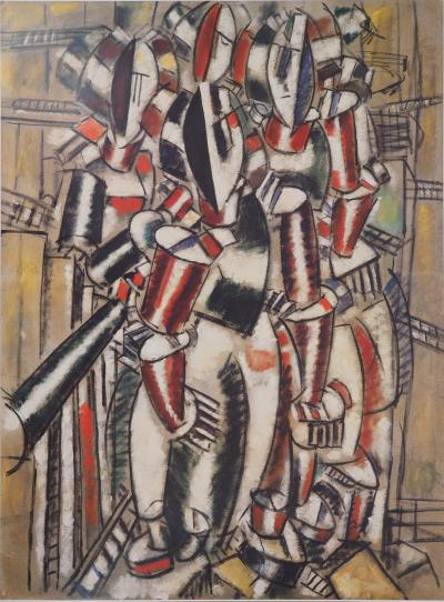 Fernand LEGER : Personnages cubistes au balcon, Affiche originale d’époque 2