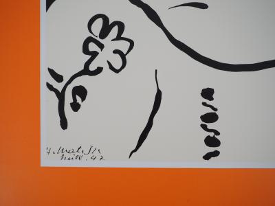 Henri MATISSE : Jeune femme à la blouse fleurie, Affiche originale d’époque 2