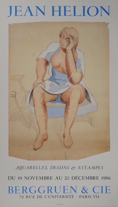 Jean HELION : Modèle à la robe ouverte, Affiche originale d’époque 2