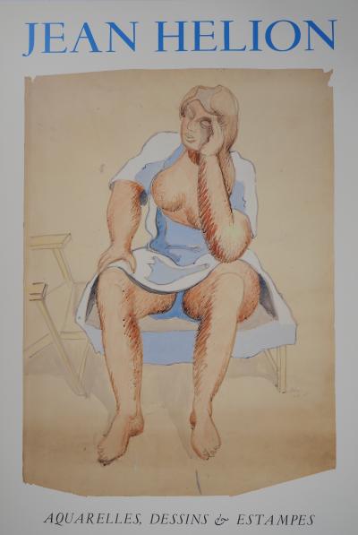 Jean HELION : Modèle à la robe ouverte, Affiche originale d’époque 2