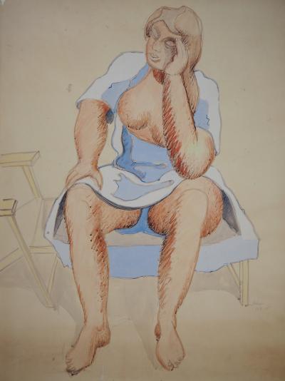 Jean HELION : Modèle à la robe ouverte, Affiche originale d’époque 2