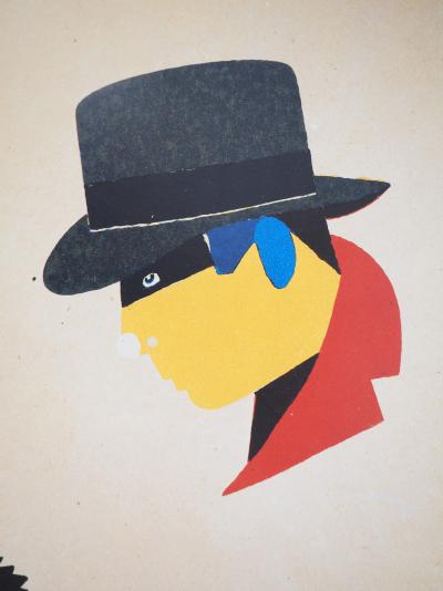 Eduardo ARROYO : Homme au chapeau et écureuil, Affiche originale d’époque 2