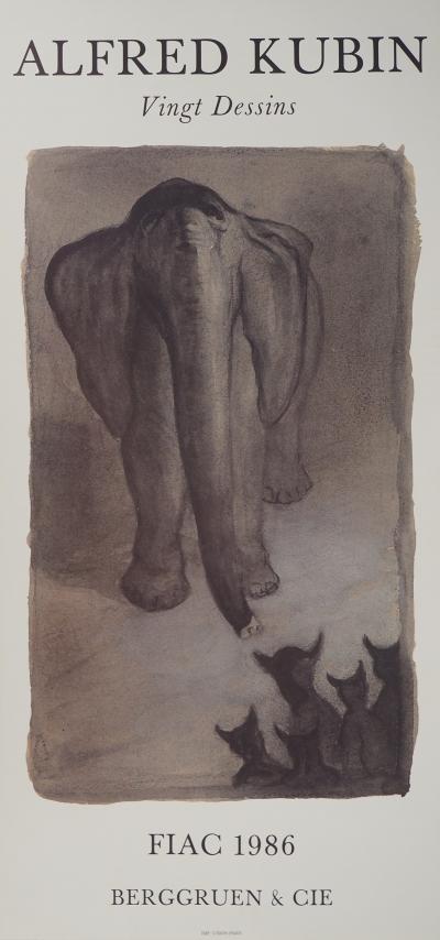 Alfred KUBIN : L’éléphant, Affiche originale d’époque