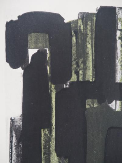 Pierre SOULAGES : Gouache 8 1957, Lithographie et pochoir signée 2