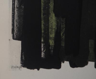 Pierre SOULAGES : Gouache 8 1957, Lithographie et pochoir signée 2